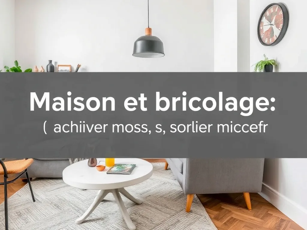 Établi de bricolage dans une pièce lumineuse avec perceuse, planches de bois, aspirateur d’atelier et outils de mesure posés